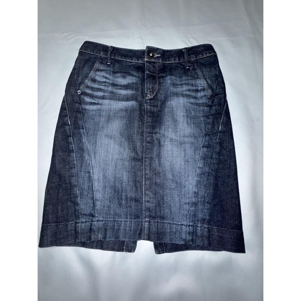 express/X2 denim pencil skirt women's size 4 Back Slit Medium Wash